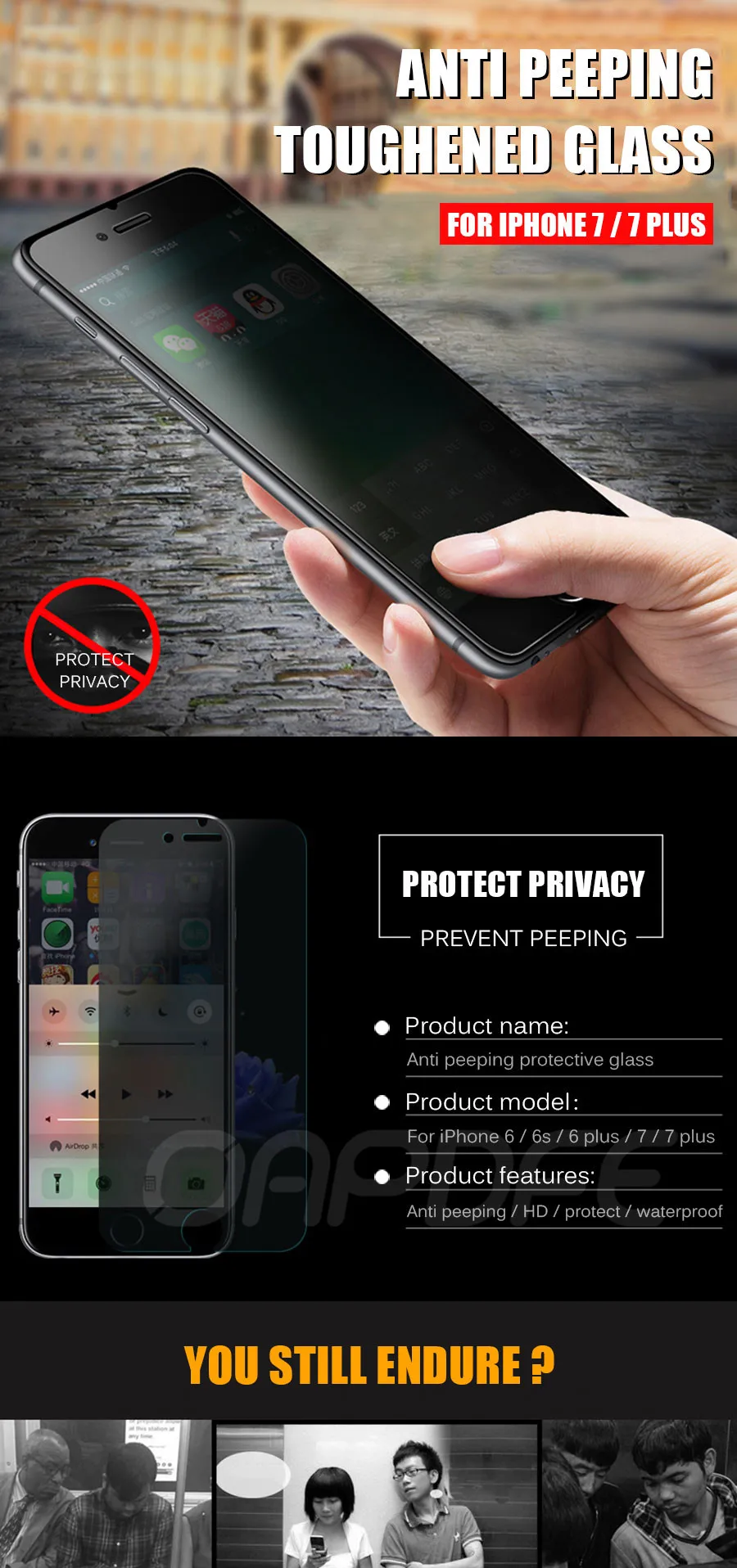 Антишпионское закаленное стекло для iPhone X, XR, XS, 11 Pro, Max, Защита экрана для конфиденциальности iPhone 8, 7, 6, 6S Plus, 5S, SE, защитное стекло, пленка