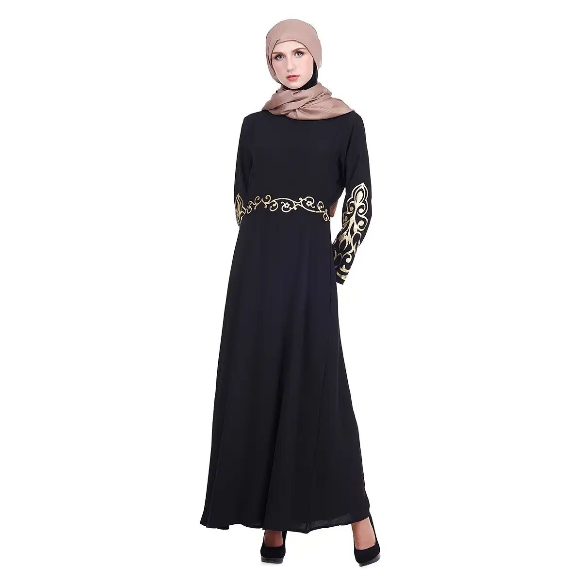 2020 Bronzing Simple Long Dress Women Abaya Muslim Arab Dresses Evening Turkey Dubai Hijab Robe Moroccan Kaftan Arabic Clothing Aliexpress