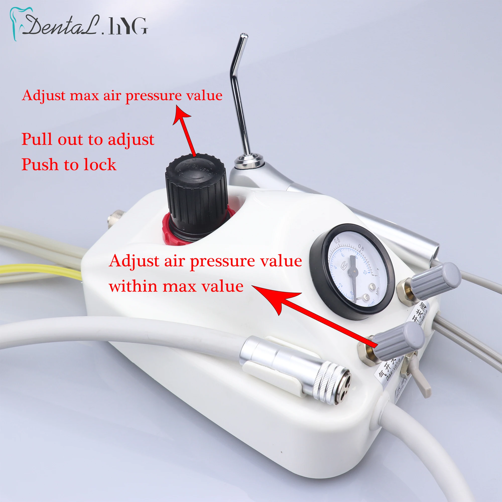 Mini Turbine Dentaire Portable en Métal, 4 ou 2 Trous, Seringue à 3 Voies, Équipement de Laboratoire Dentaire, Outils avec 1 Pièce à Main