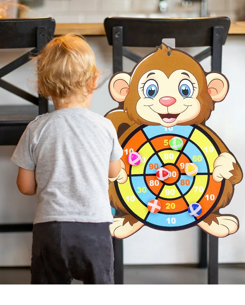 Cartoon Animal Shape Large Dart Board With Sticky Ball | Kids Toy 
