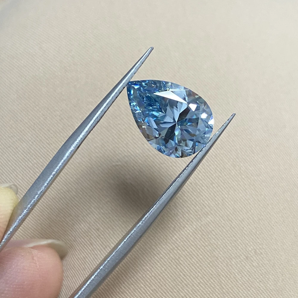 Meisidian New Color Dark Blue 9x13mm 4.2 Carat Water Drop Pear Cut Loose Moissanite Diamond Stone