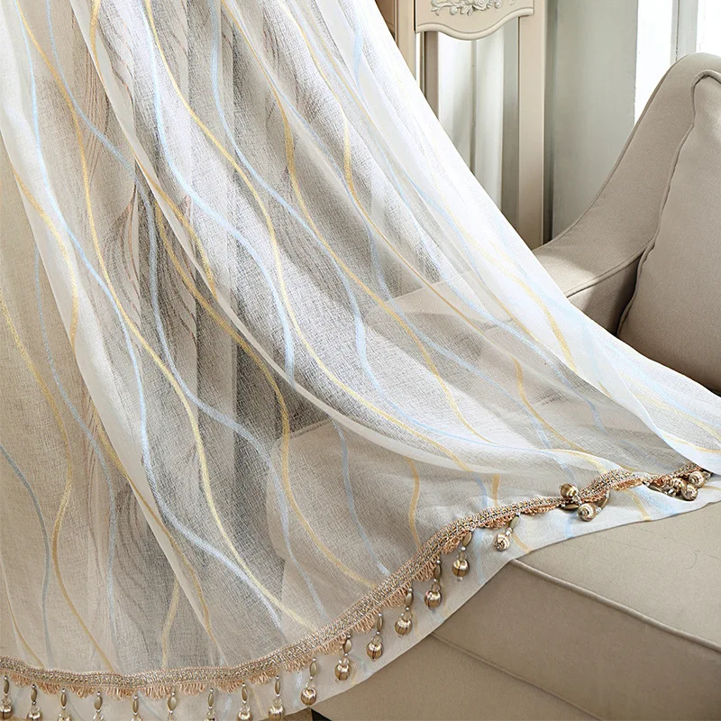 Жаккардовая занавеска Высококачественная Белая Тюлевая Штора для гостиной