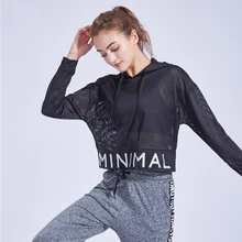 Дышащая Спортивная одежда для фитнеса, женская футболка, спортивный костюм, топ для йоги, быстросохнущая футболка для бега, одежда для спортзала, Спортивная рубашка, куртка