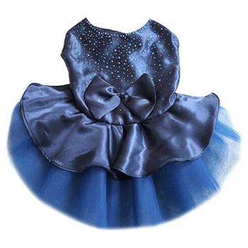 

Dog Princess Dress Clothes Bowknot Decor Costume Puppy Tutu Chihuahua Apparel Pet Spring Cute Mesh Hem Summer Shiny Rhinestone