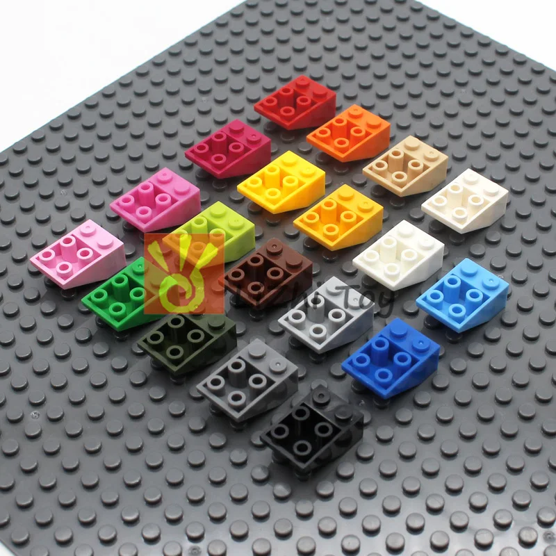 MOC склон Кирпич 2*3 инвертированный 3747 DIY просвечивающие блочные кирпичи