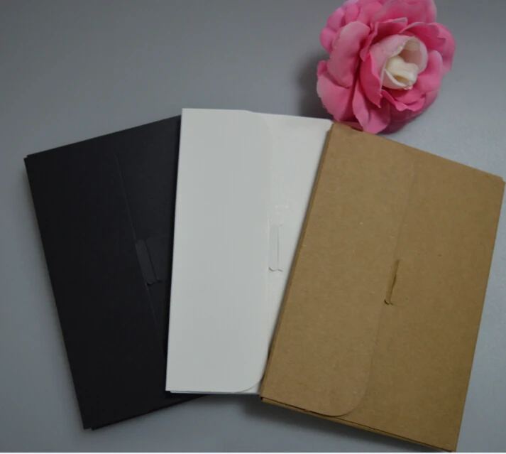  15.5*10.7*0.9CM Kraft Paper Envelope Party Invitation Card Letter Stationery Packaging Bag Gift Gre - 4000537335878