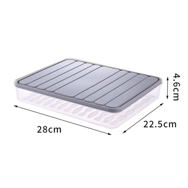Food Storage Containers Freezer Container Plastic Food Storage Flour Freezing Box Leavening Pizza Cereals Box Food Storage Boats Gray 28x22x4.6cm