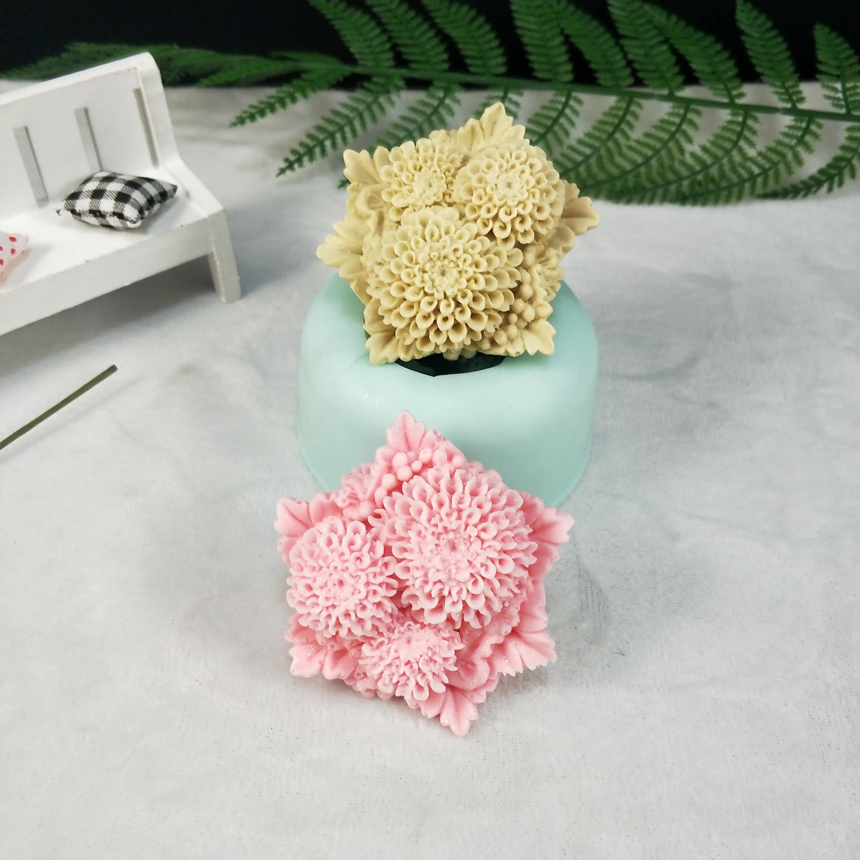 Hc06 Przy シリコンモールドの花の石鹸金型石膏チョコレートキャンドルキャンディモール花束作る粘土樹脂 3 ダリアの花 粘土押し出し器 Aliexpress