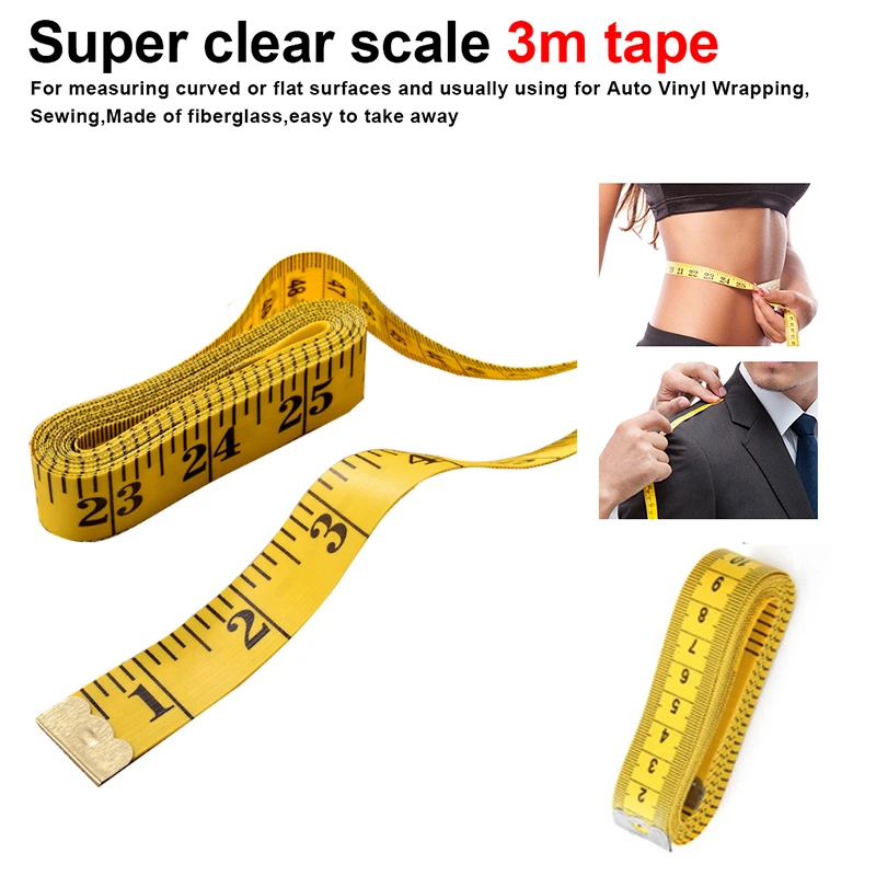 Extra-Long 3M/10FT Body Tape Measure 120"/300cm sewing tailor Cloth soft tape Extra-Long 3M/10FT Body Tape Measure 120"/300cm sewing tailor Cloth soft tape