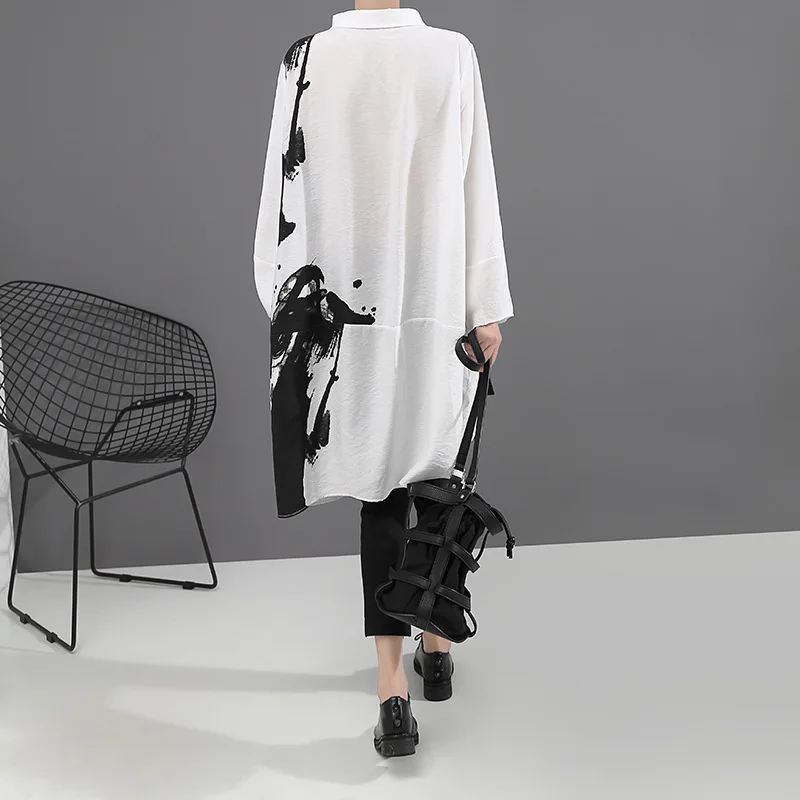 Max LuLu/, корейские роскошные женские осенние уличные рубашки в стиле панк, большие размеры, Длинные рубашки, винтажные топы, блузы с принтом, свободная одежда