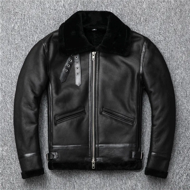 

2020 Free shipping.sales.2019 Brand man genuine leather jacket.winter sheep shearling coat.wool fur jackets.thick warm jacket