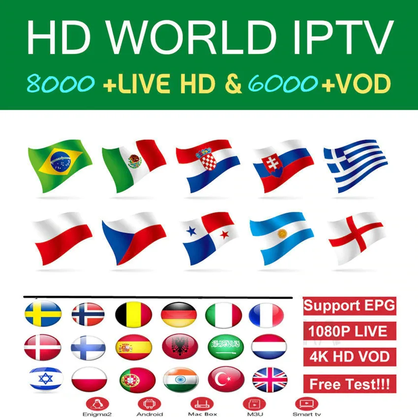 IP tv M3U подписка 7500+ Andorid tv Box Португалия Франция арабский Испания Премиум для Android Box Enigma2 Ssmart tv Box