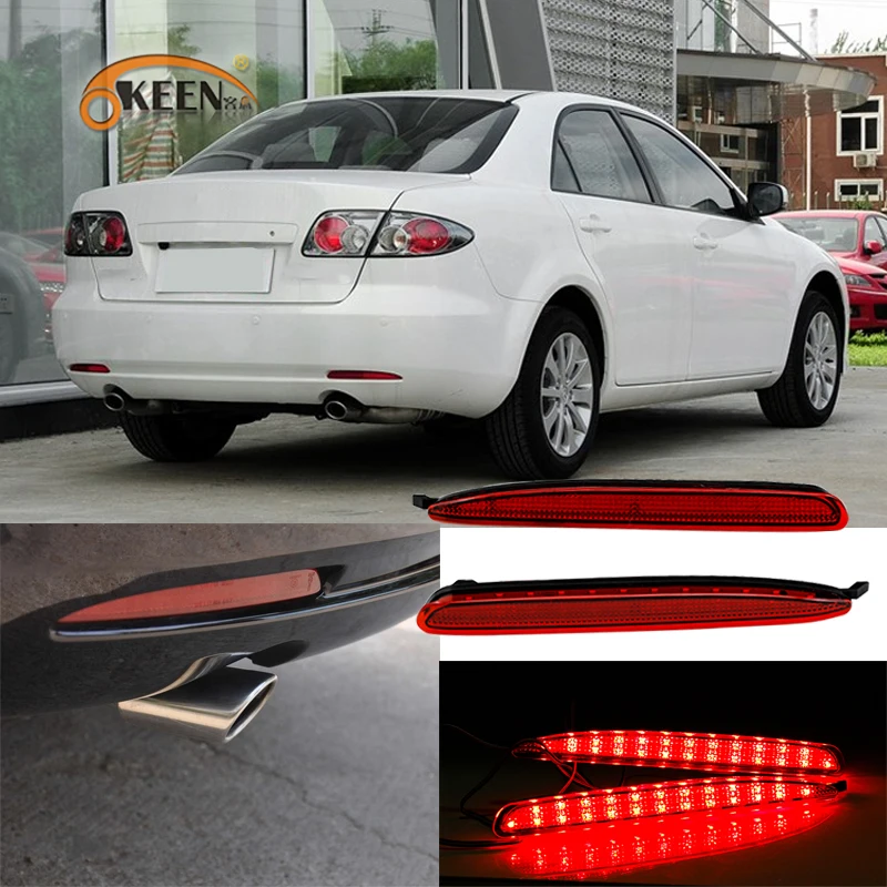 Okeen автомобилей бренда задний фонарь автомобиля светодиодные лампы Парковка задний бампер Отражатели огни Габаритные огни LED для Mazda 6