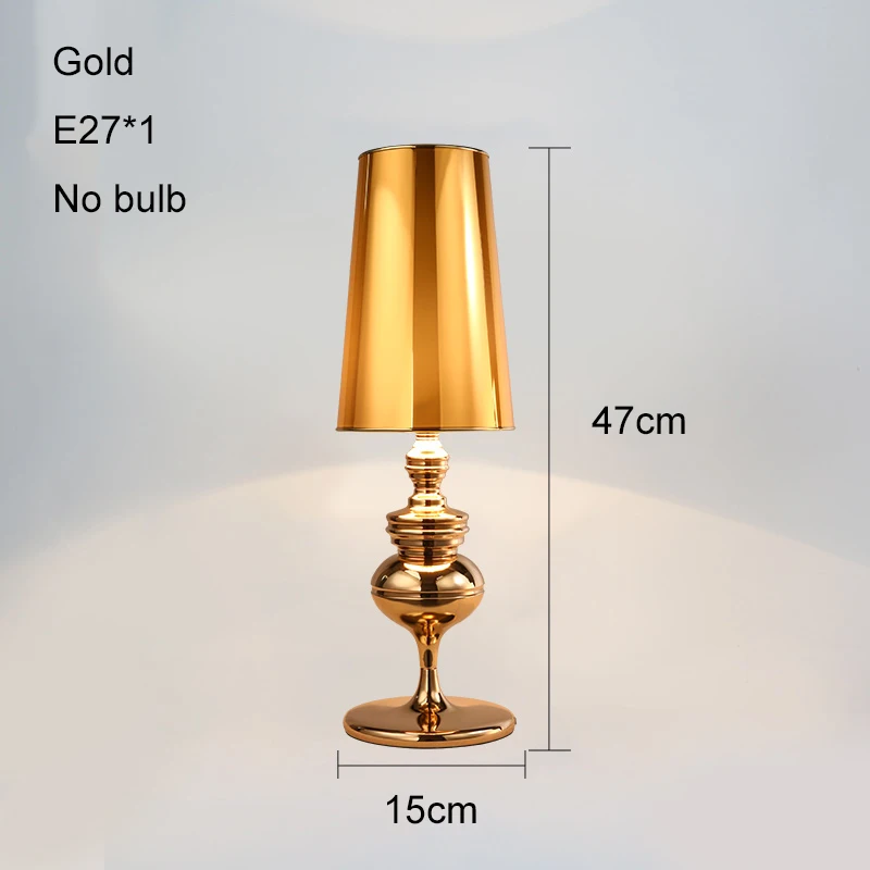 Modern Guard Table Lamps Living Room Bedroom Bedside Lamp Reading Lamp Desk Lamps Gold Silver Tafellamp E27 US Plug 220V 110V - Цвет абажура: Gold no bulb
