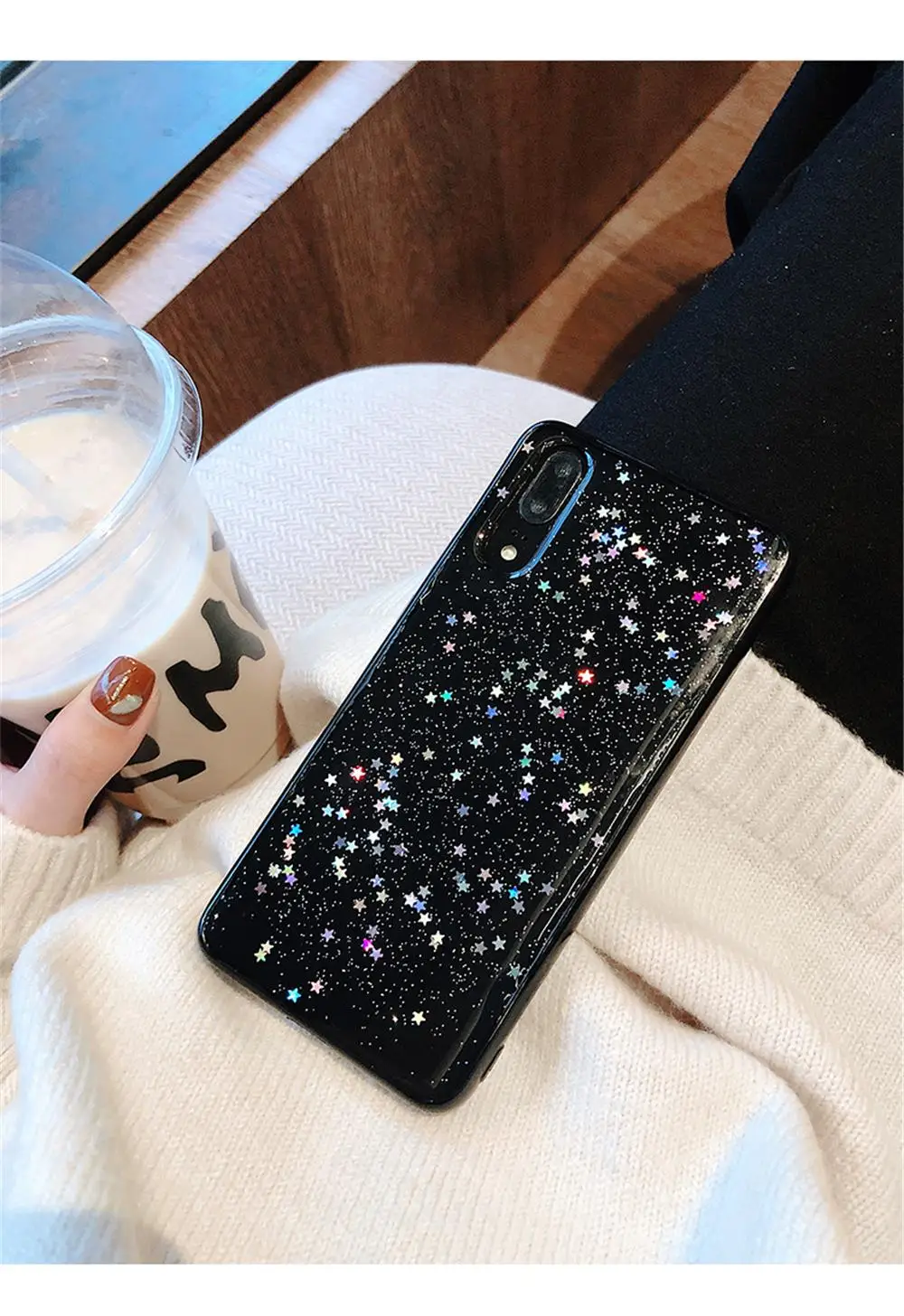 Прозрачные блестящие чехлы со звездами для huawei P20 P30 Pro Honor 9 10 Lite V20 mate 20 Nova 3i 3 2S P Smart P10 Plus эпоксидный блестящий чехол