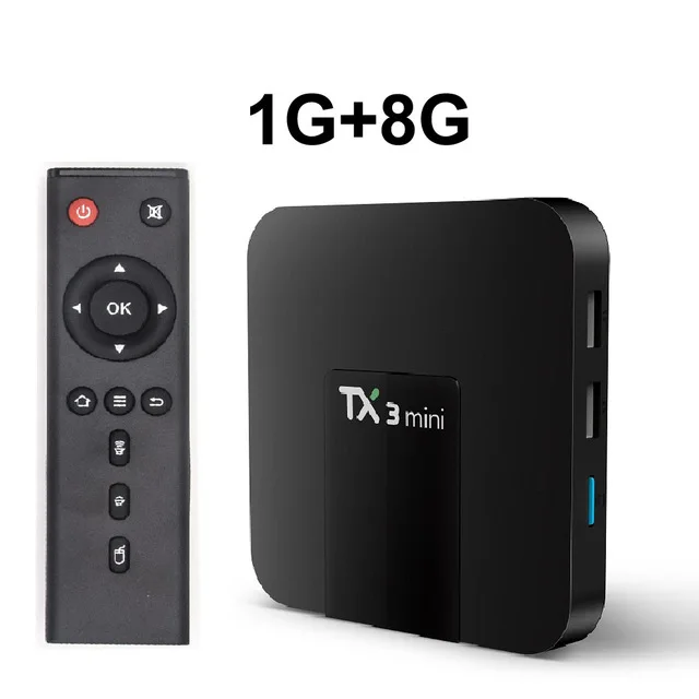 1GB 8GB TX3 Мини Android 7,1 Smart tv Box 1G/2G 8G/16G Amlogic S905W четырехъядерный DDR3 H.265 4K HD 2,4G WiFi IP tv медиаплеер телеприставка - Цвет: 1GB 8GB