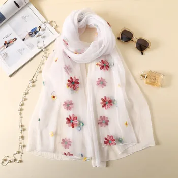 

Fashion Women's Chiffon Colorful Printed Gray Sweet Cartoon Cat Kitten Scarf Graffiti Style Shawl