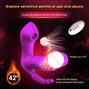 3 IN 1 Heating Sucker Vibrator Clitoris Sucking Vibrators Anal Beads Stimulator Wearable Oral Vagina Dildo Sex Toys for Women 5