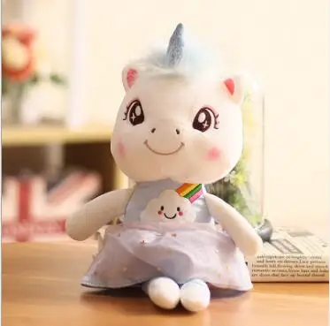 Мягкие плюшевые игрушки в виде единорога, милые Kawaii, чучело в виде единорога, кукла, подушка, игрушки для детей, креативный подарок на день рождения для девочек - Цвет: Синий