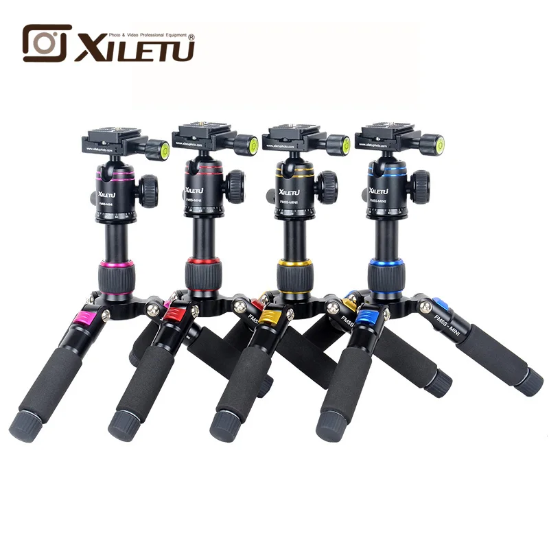 XILETU FM5S-MINI легкий алюминиевый штатив настольный мини туристический Стенд штатив с шаровой головкой 360 градусов для цифровой камеры