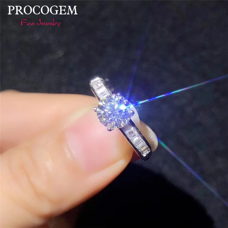 

Fancy Moissanite Rings 1ct VVS Excellent Women Lady Party Engagement Bride Rings 925 Sterling silver Fine Jewelry gifts #677