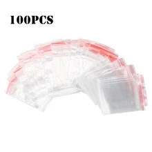 

100pcs Resealable Zip Lock Bags Plastic Transparent Packaging Poly Ziplock Bag Self Seal Clear Food Storage Package Fresh Bag