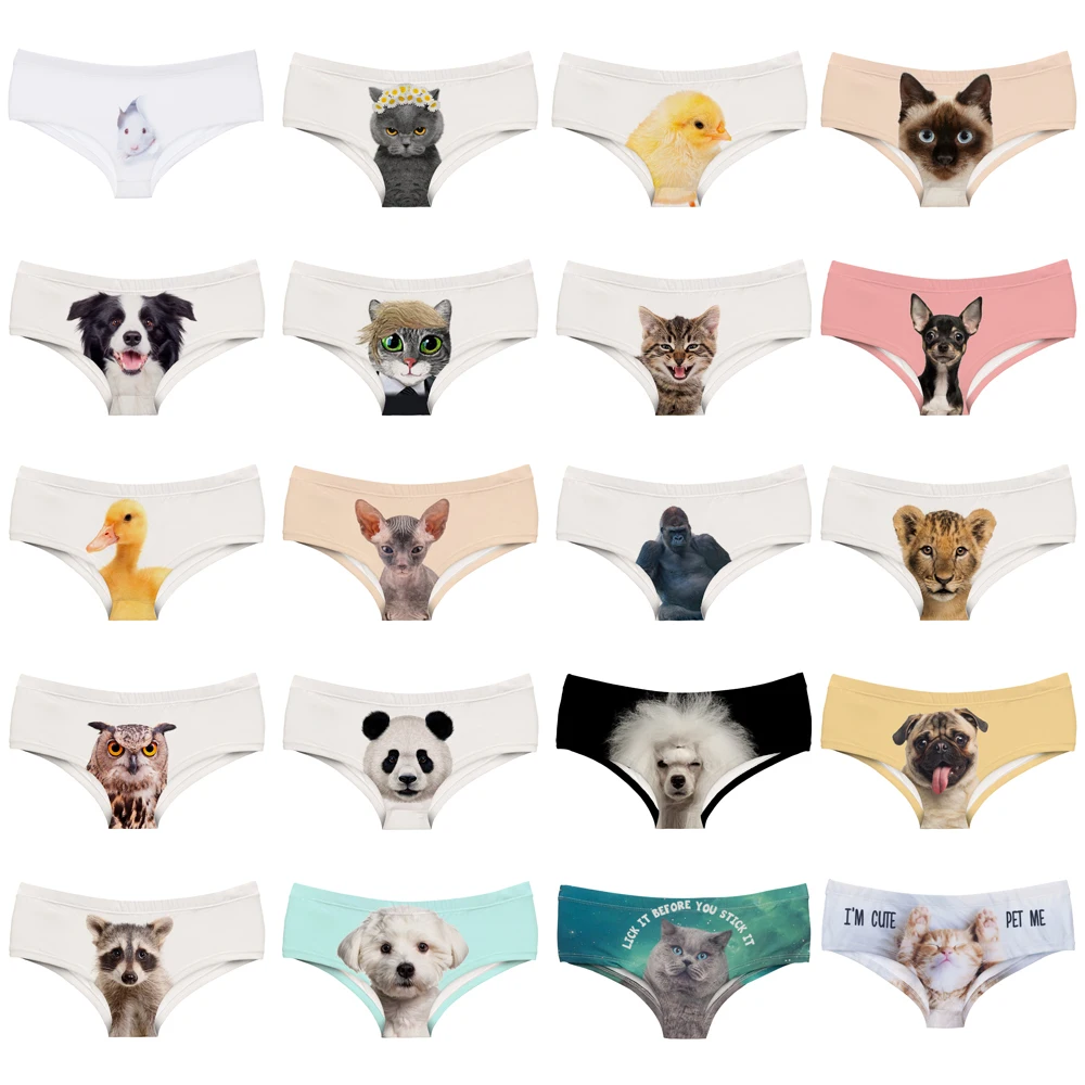 LEIMOLIS сексуальные трусики с забавным принтом кошки собаки утки цыпленка совы