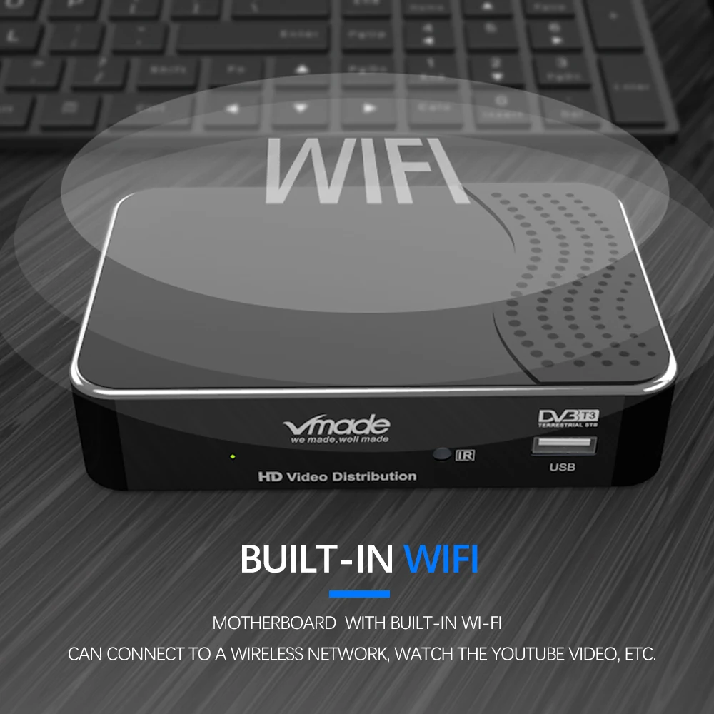 Самый, HDMI 1080p DVB T2 цифровой эфирный ТВ приемник тюнер Поддержка H.265/HEVC YouTube встроенный wifi DVB T2 T3 телеприставка