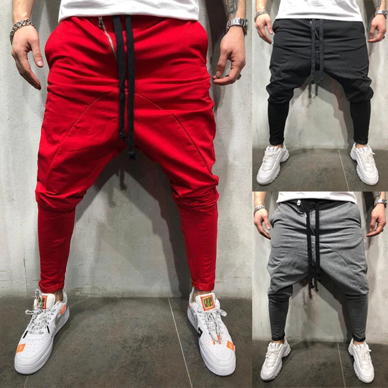 Pantalones doblados de pequeño para hombre, pantalón de Hip Hop, supercoeficiente, en para las cuatro informales| - AliExpress
