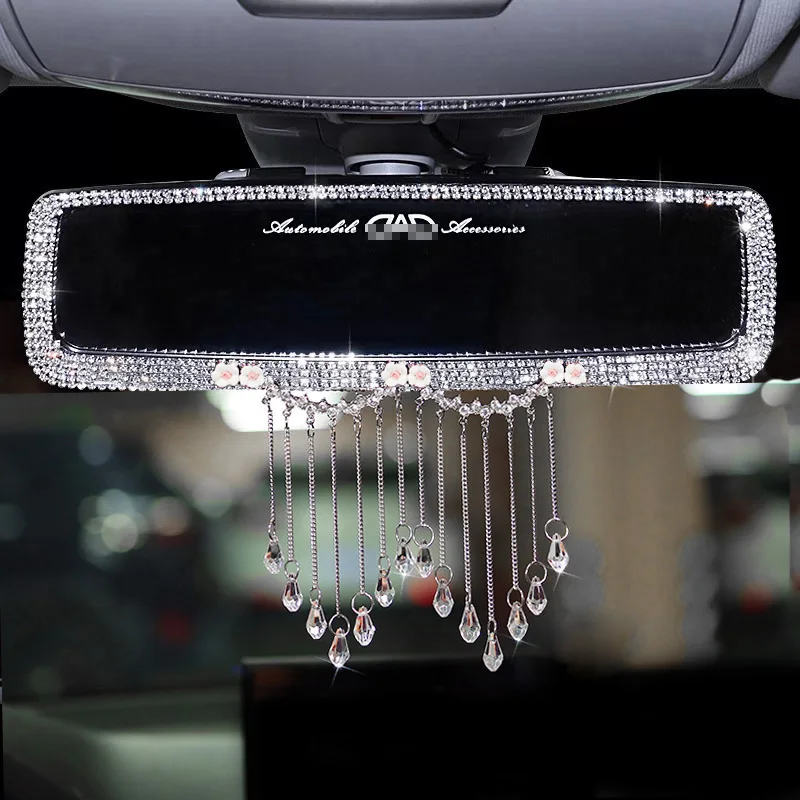 Diamond-Flower-Car-Interior-Rearview-Mirror-Decoration-Rhinestone-Crystal-Car-Rear-View-Mirror-Auto-Accessories-1