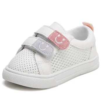 

0-3Years Baby Boys Girls Air Mesh Sneakers Fashion Breathable White Shoes For Toddler Girls Soft Sole Hollow First Walkers