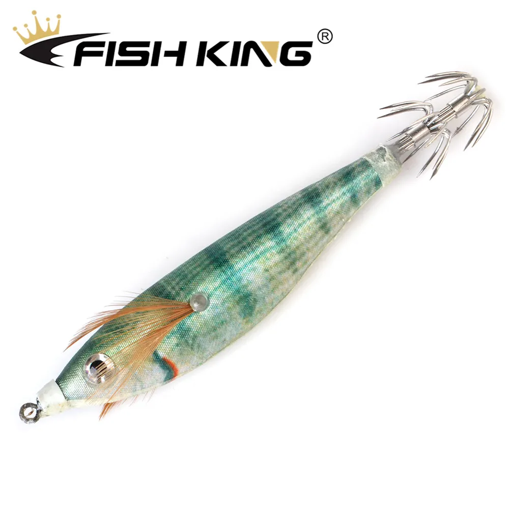 Esca da pesca luminosa 8cm 10g calamari Wobblers maschere polpo di mare seppie gamberetti di legno esche rigide occhi 3D