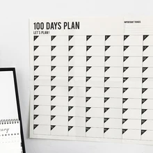 Annual Schedule Plan Sticker Wall 100-day Monthly Calendar Planner Memo Organiser Planner Calendar Planers 70x45cm