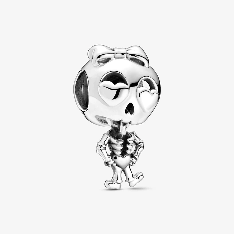 

Authentic 2020 New Arrival Skeleton Girl Charm Beads Fit Original Pandora Charm Bracelet Jewelry Gift