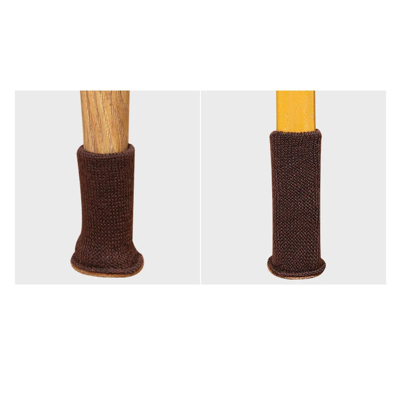 4Pcs/Set Table Chair Leg Covers Home Furniture Non-Slip Knitting Floor Protectors Table Chair Knitted Decor Foot Socks Protector