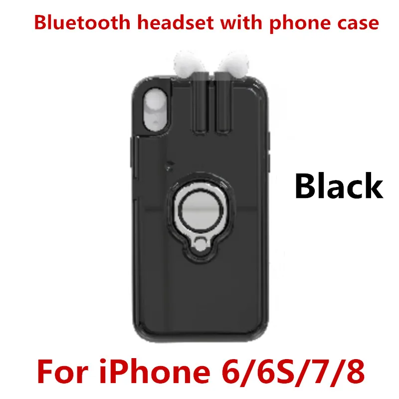 Black For 6 6S 7 8 Новые беспроводные наушники зарядный чехол для iPhone X 6 6S 7 8 Plus чехол для iPhone X S MAX XR беспроводной Bluetooth кожухи головных телефонов - Цвет: Black For 6 6S 7 8