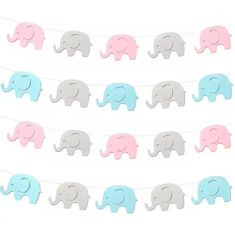 Elephant Confetti Scatter Baby Shower Paper Banner Garland For Wedding 1st Birthday Party Animals Theme Party Supplies Banners Streamers Confetti Aliexpress