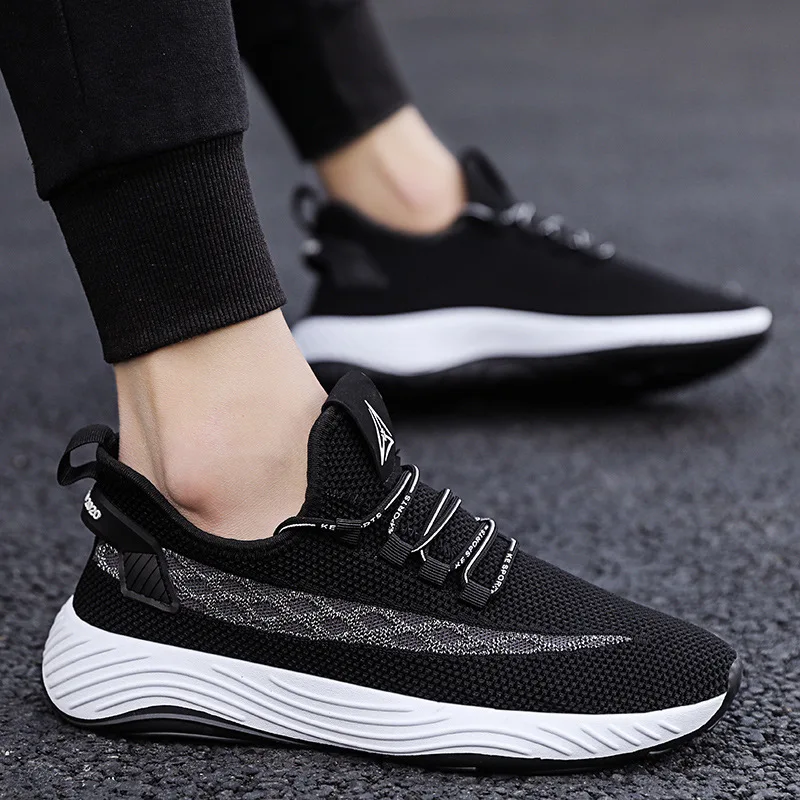 

Korean-style Versitile Fashion Casual Shoes Shock Absorption Running Shoes 2020 New Style Coconut MEN'S Shoes Fly Woven Breathab