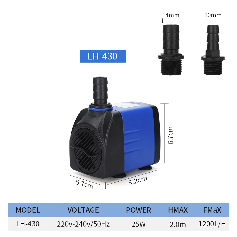 25W 220V-240V Насосы для аквариумной воды Водонепроницаемый садок для рыбы насос пруда бассейны фонтаны насос 3/6/10/15/25 Вт Мощный генераторная установка погружных насосов 220-240V - Цвет: 25W 220V-240V