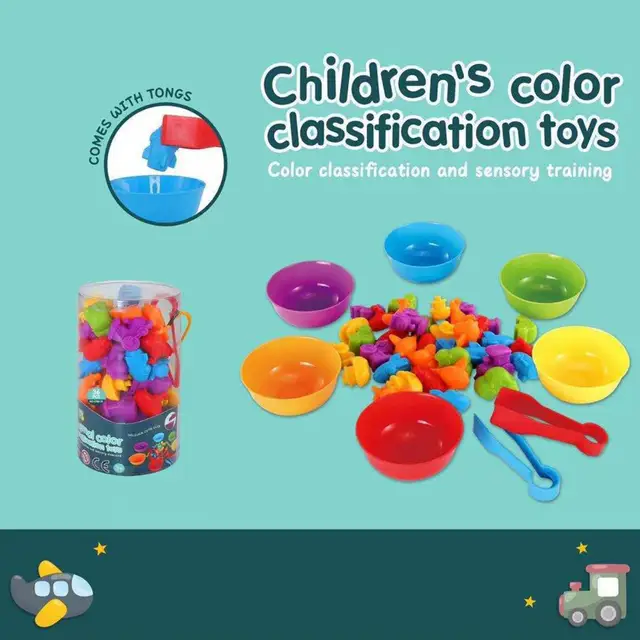 Montessori 1 Set Animal Counting Toy Colorful Educational Creative Rainbow Stack Cups Dinosaur Animal Counting Toy for Children 3