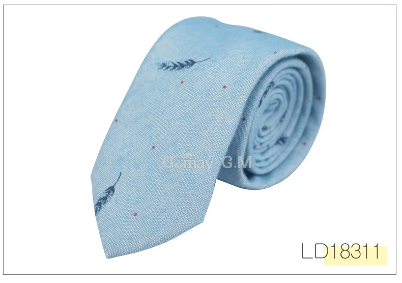 LD18311 Fashion Ties for Men Cotton Narrow Tie Skinny Cravat Neckties for Winter Men Party Skinny Tie Casual Printed Neck Ties Neckwear - Цвет: LD18311