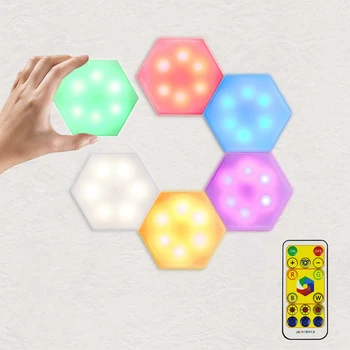 

SXZM 6 Pcs LED Night Lights Smart Motion Sensor Light Wall Lamp Battery Operated Auto On/Off for Room Closet Cabinet WC Bedside