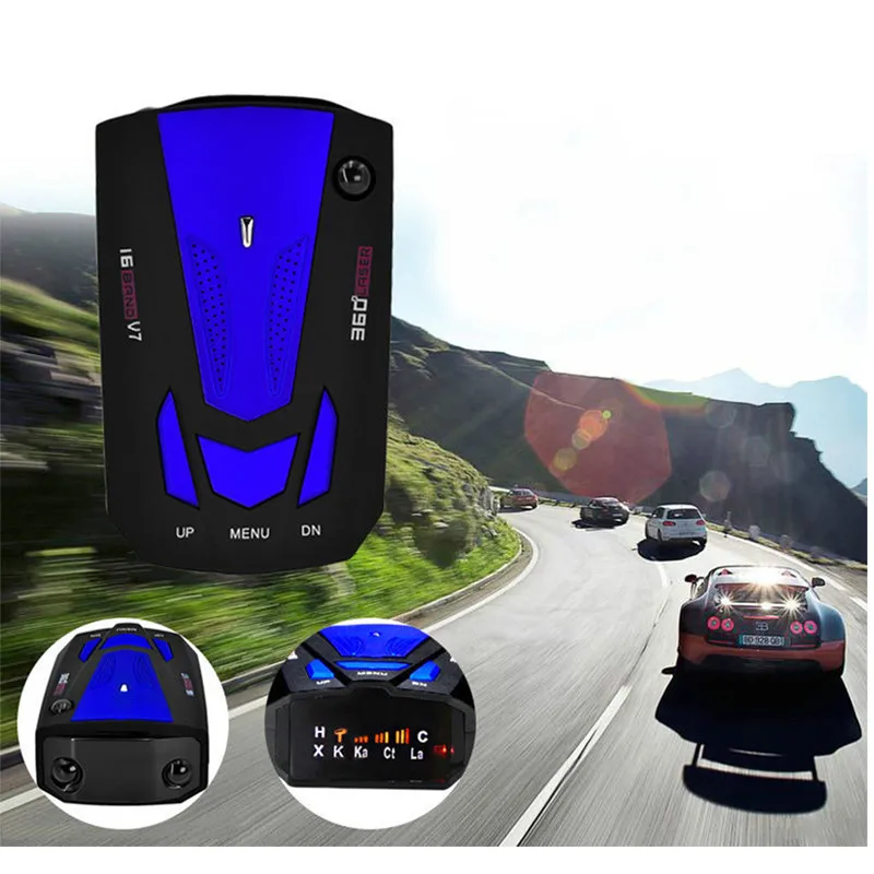 

LED Display Car Radar Detector Auto Vehicle Speed Voice Alert Mobile Anti Radar English Russian Alarm 16 Band Car Detector