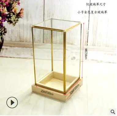 Домашняя Геометрическая стеклянная ваза, золотой Латунный Подсвечник с ручкой для гостиной, отеля, кофейного бара, свадебного художественного декора - Цвет: gold small