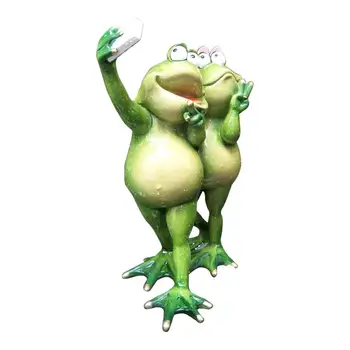 

Creative 3D Resin Frog Craft Figurine Home Office Tabletop Decor Gift Garden Courtyard Couple Frog Model Decoration Accessories