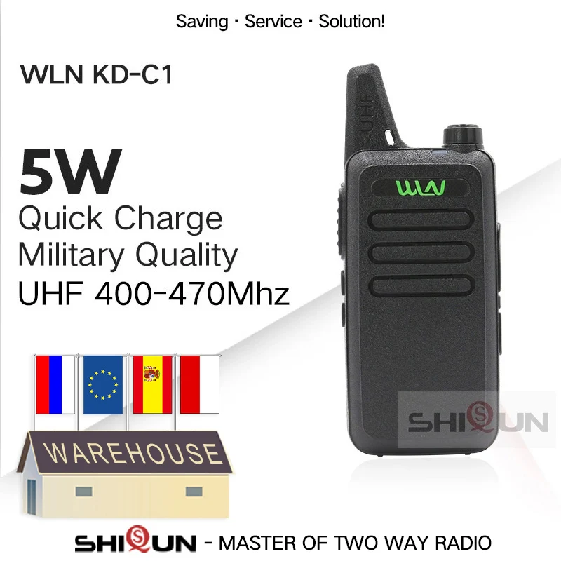 Портативная мини рация WLN 1 шт. двухсторонняя UHF RT22 talki walki 5 Вт портативная 400 470Mh