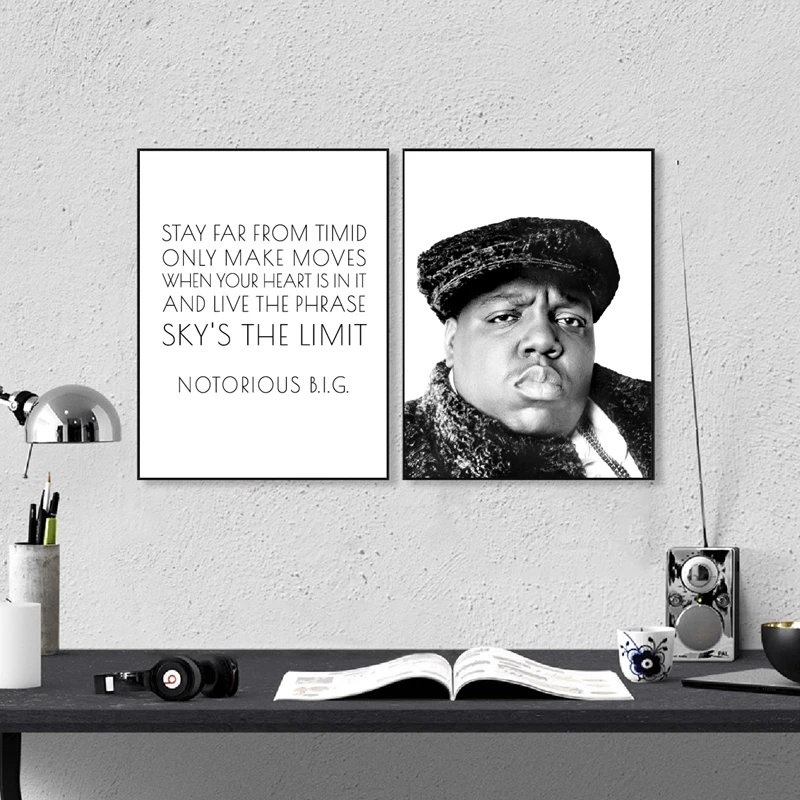 Большой плакат с надписью Biggie Smalls принты текстов песен в стиле хип-хоп рэперская