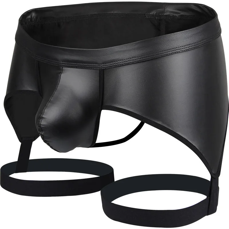 Men-Underwear-Jockstrap-Mens-Thongs-And-G-Strings-PU-Leather-Sexy-Erotic-Penis-Pouch-T-back