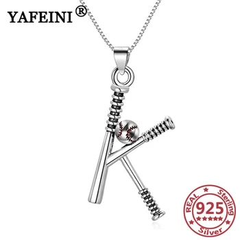 شراءYFN 925 فضة البيسبول رسالة القلائد سلسلة فضية النساء 925 قلادة قلادة عيد الأم هدية عيد الحب