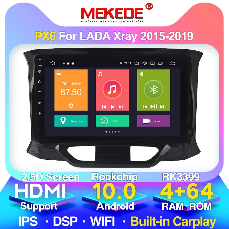 Автомагнитола с IPS экраном 9 дюймов 4 Гб ОЗУ для LADA X Ray Xray 2015 2016 2017 2019 мультимедийный